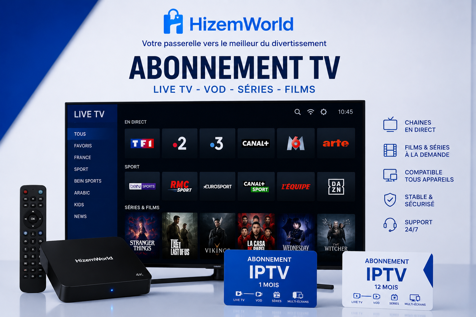 Télévision-par-abonnement Hizem World