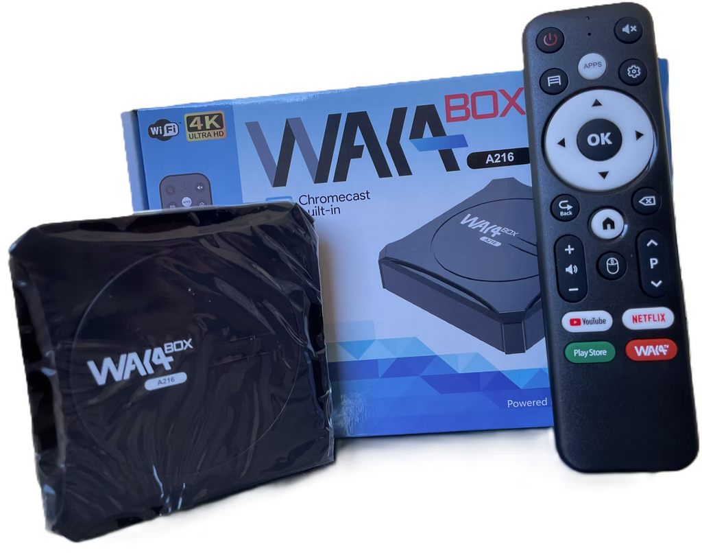 WAKA BOX a216 – Box Android TV Certifié Google + 15 Mois Waka TV Inclus