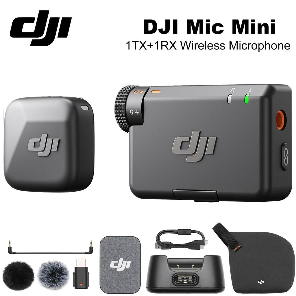Mini microphone sans fil Dji Mic Mini Bluetooth 1 TX + 1 RX Noir
