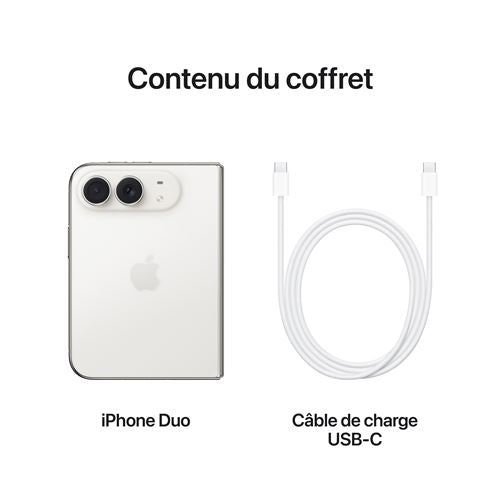 Apple iPhone Duo 256 Go — Blanc Stellaire | 5G Double eSIM | Écran Pliant