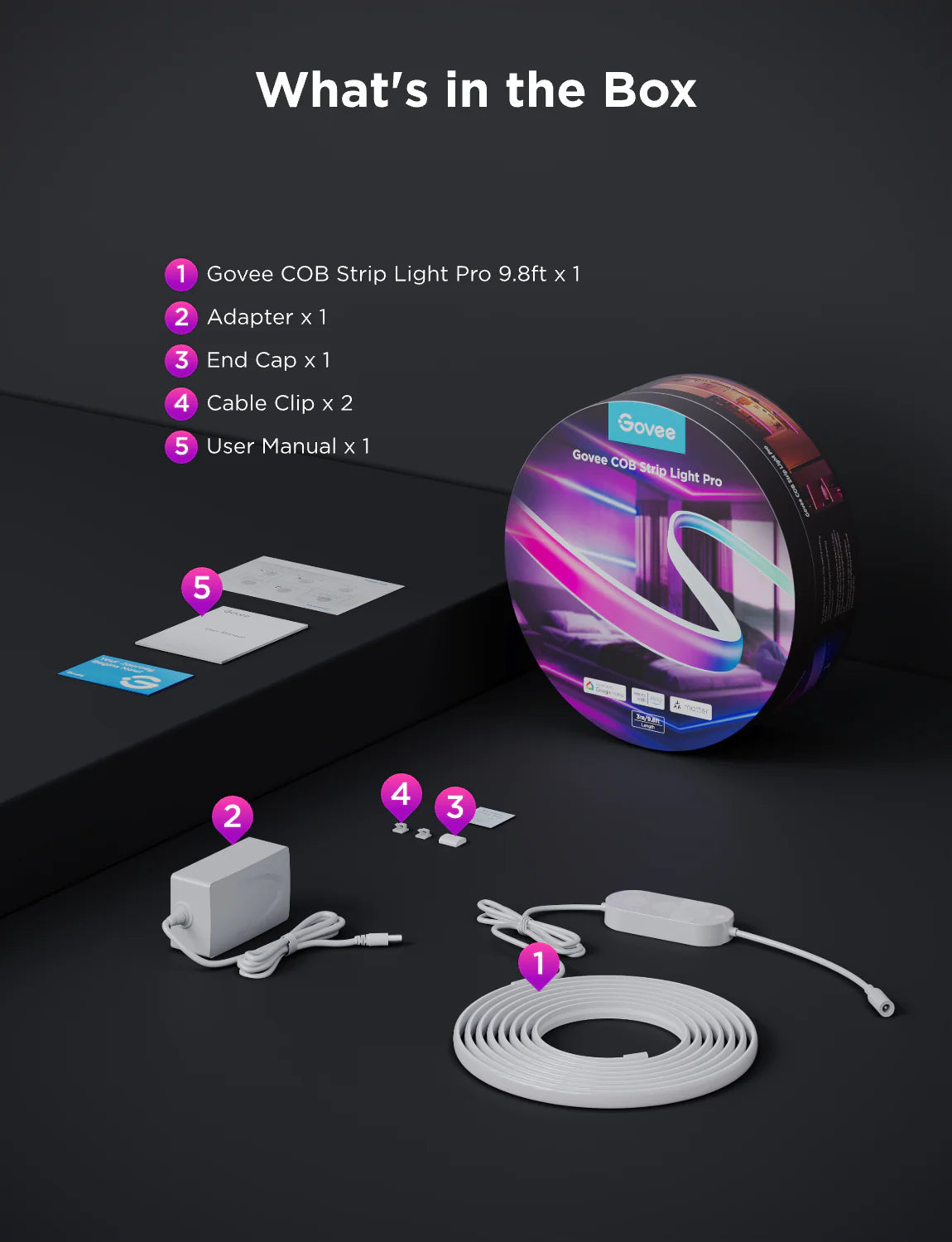 Bande lumineuse COB Govee Pro 5 mètres