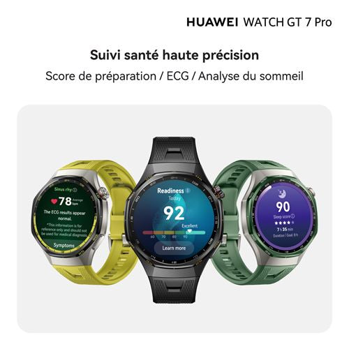Huawei Watch GT 7 Pro 46 mm Bluetooth – Titane noir et bracelet noir