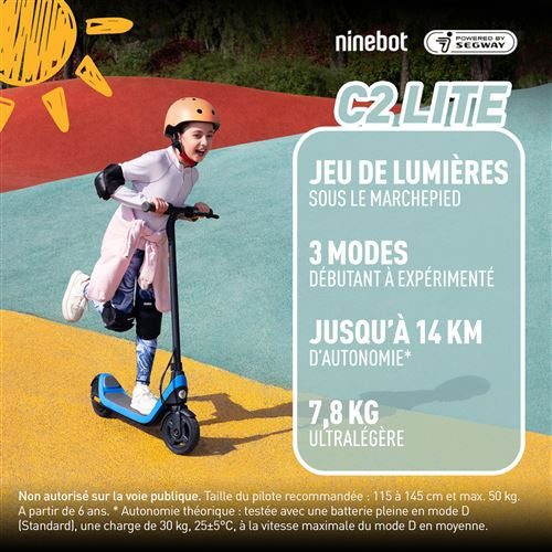 Trottinette électrique enfant Ninebot by Segway C2 Lite Noir et Bleu