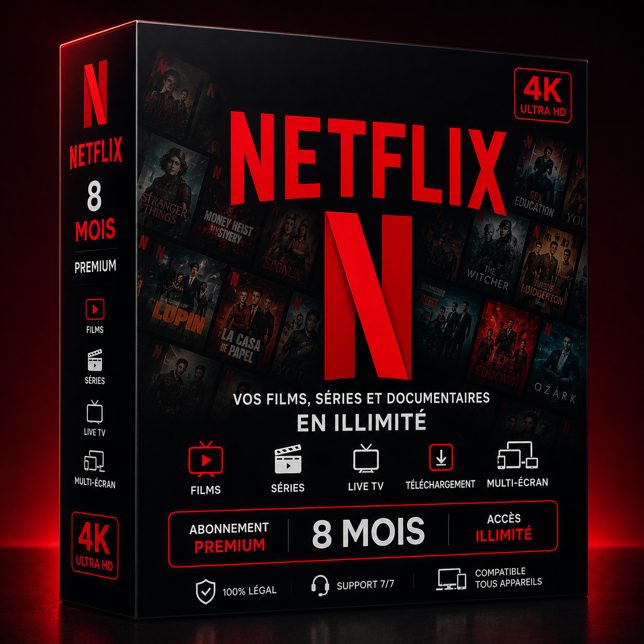 Abonnement NETFLIX 8 mois Hizem World