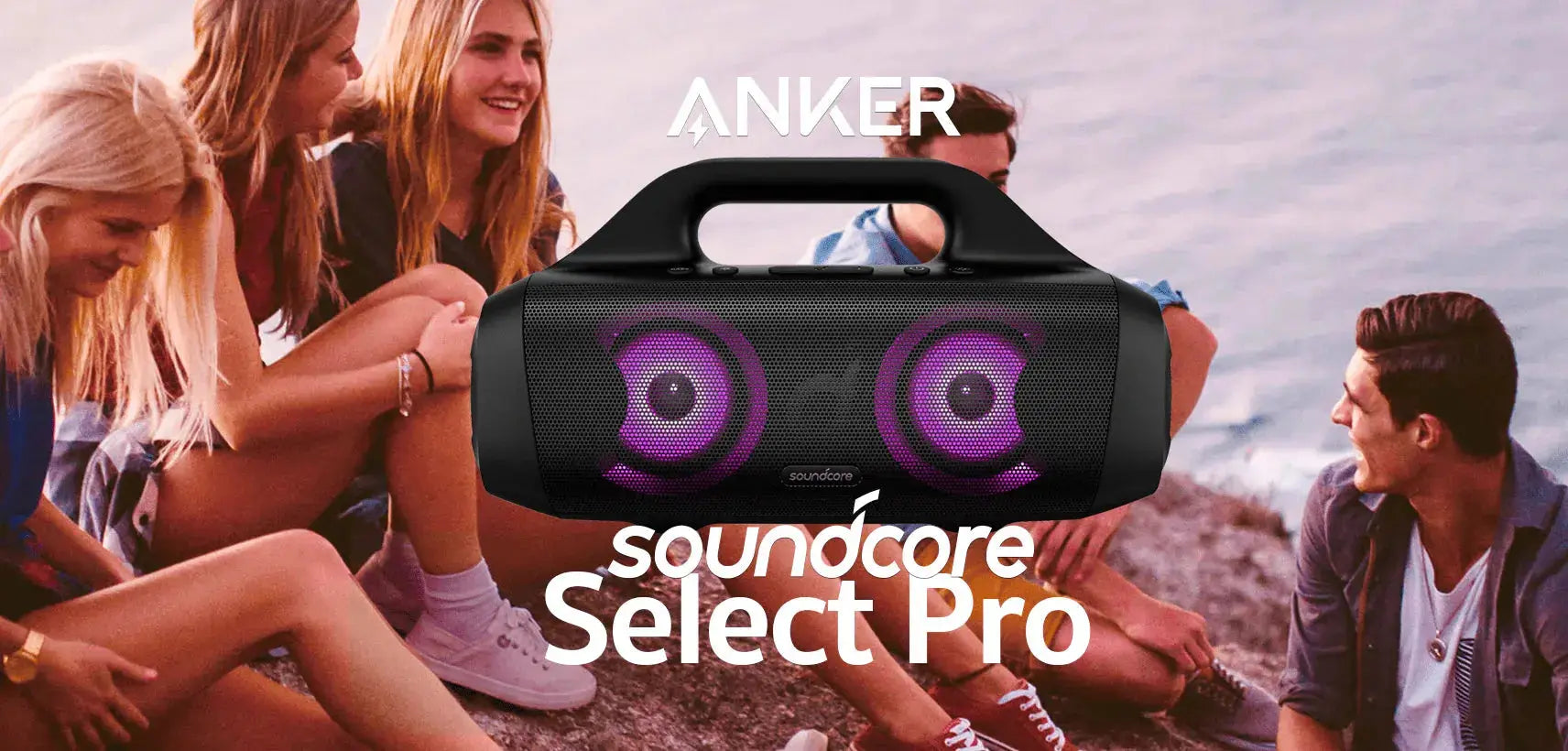Enceinte Bluetooth Anker Soundcore Select Pro avec son puissant, basses renforcées et éclairage LED