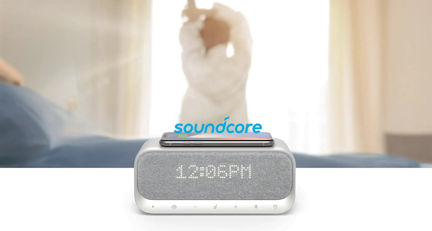 Anker Wakey radio réveil Bluetooth avec chargeur sans fil, enceinte audio et double alarme