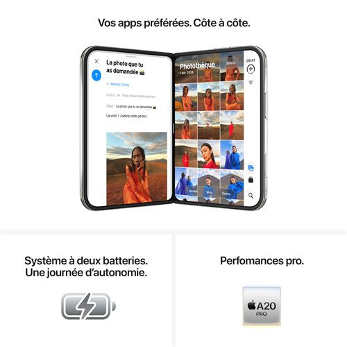 Apple iPhone Duo 256 Go — Blanc Stellaire | 5G Double eSIM | Écran Pliant