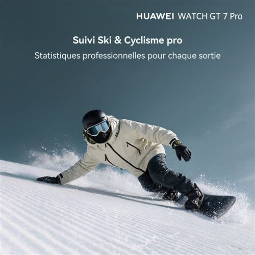 Huawei Watch GT 7 Pro 46 mm Bluetooth – Titane noir et bracelet noir