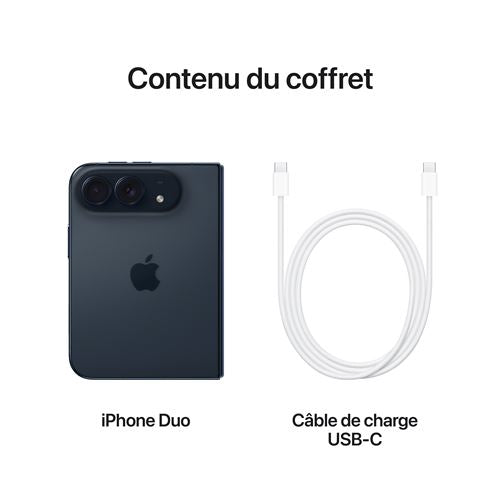Apple iPhone Duo 256 Go — Ciel Nocturne | 5G Double eSIM | Écran Pliant