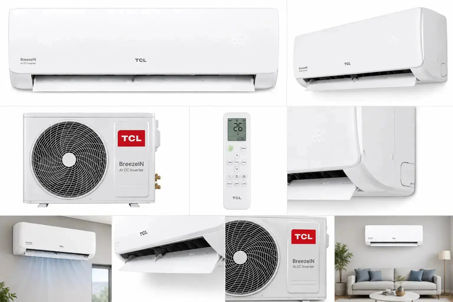 Climatiseur TCL BreezeIN AI Full DC Inverter 24000 BTU Wi-Fi Smart