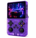 Console rétro portable QIOP R36S bleue avec écran IPS 3.5 pouces et milliers de jeux rétro