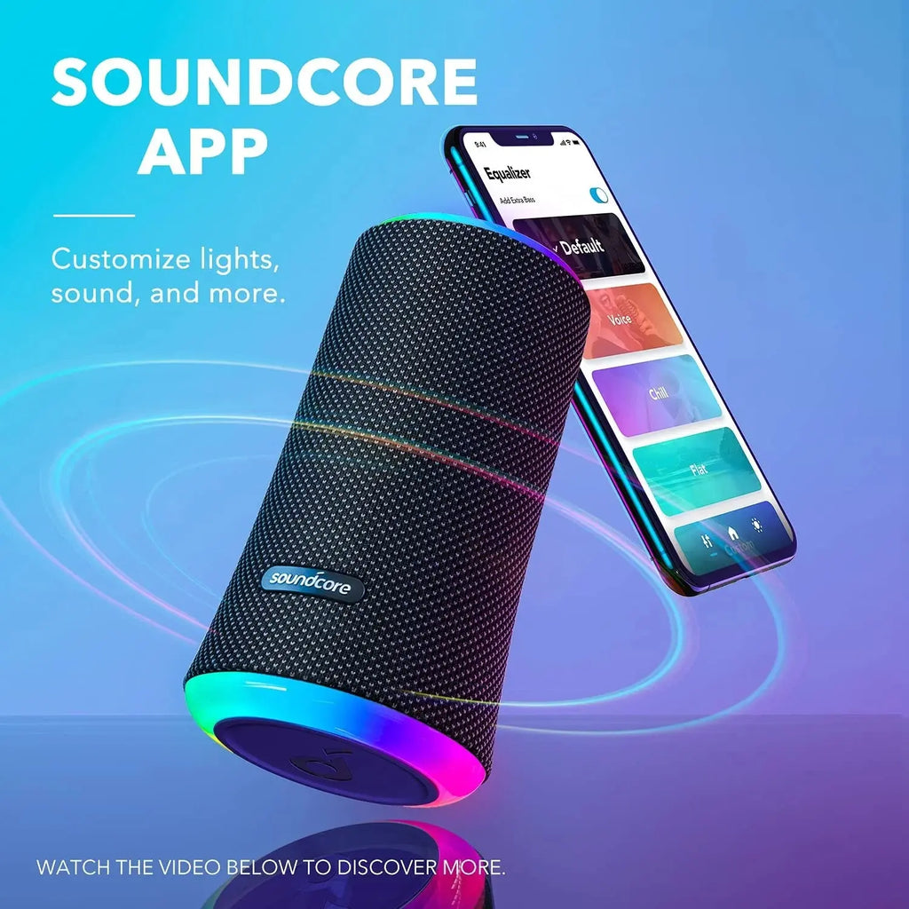 Enceinte Bluetooth Anker Soundcore Flare 2 avec son 360 degrés et éclairage LED RGB