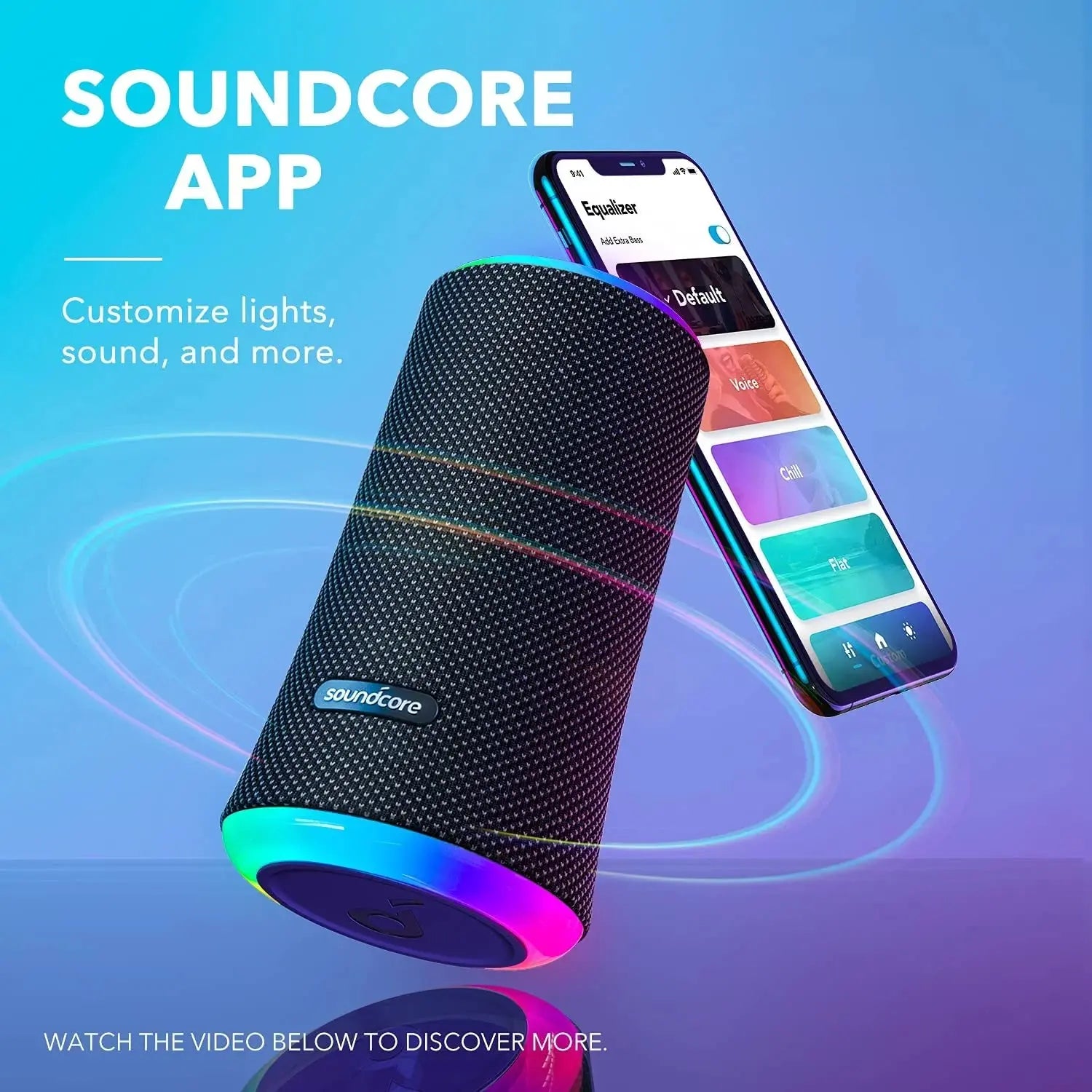 Enceinte Bluetooth Anker Soundcore Flare 2 avec son 360 degrés et éclairage LED RGB