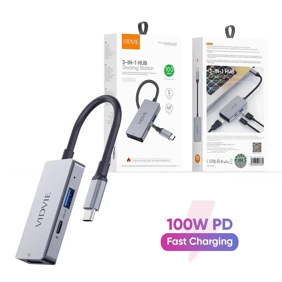 Hub 3 en 1 USB-C – Simplicité, performance & connectivité Hizem World