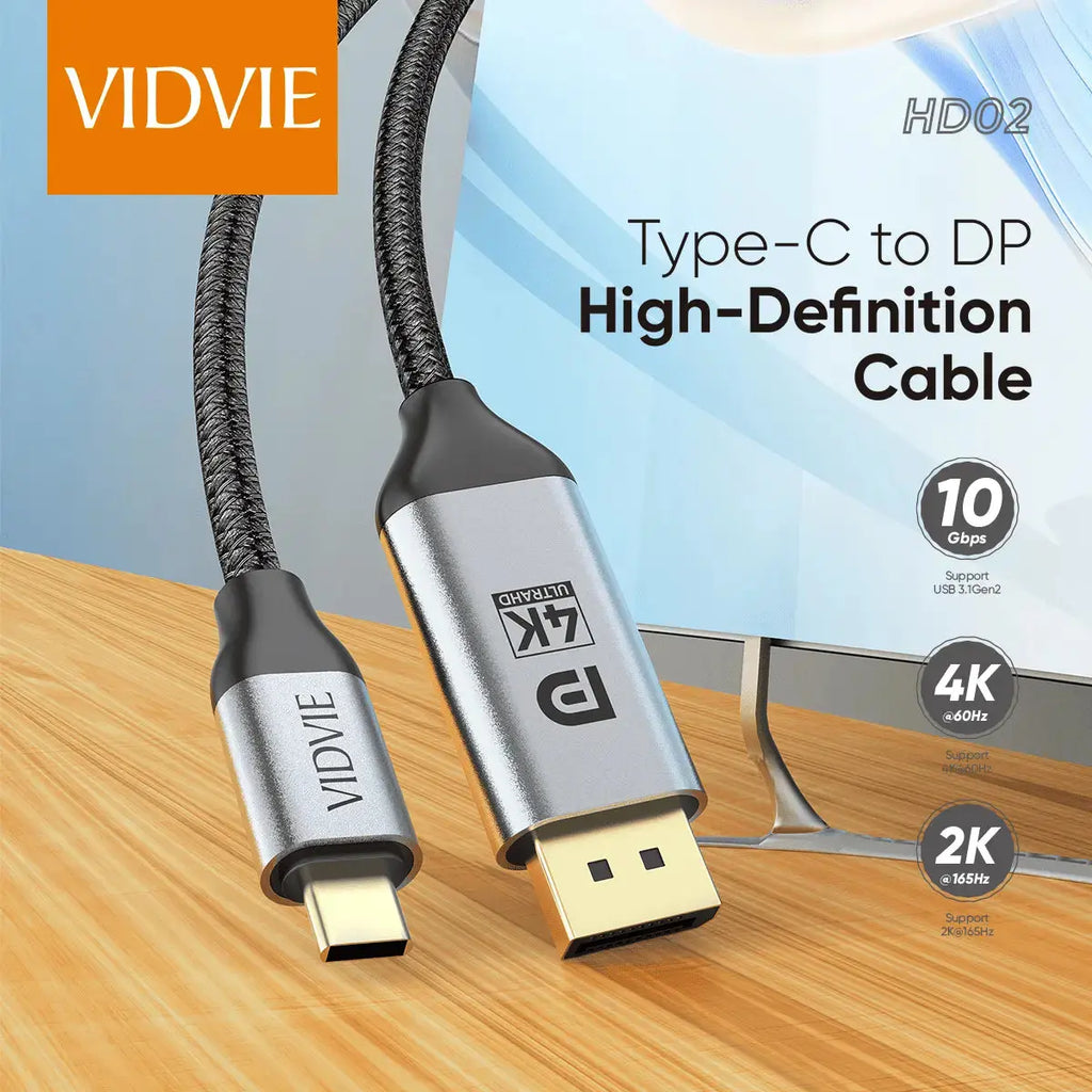 Hub USB-C VIDVIE HD02 3 en 1 – HDMI 4K, USB 3.0, Charge Rapide | Prix Tunisie Hizem World