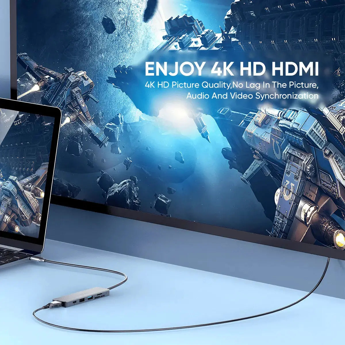 Hub USB-C VIDVIE HUB03 – Station Multiport Compacte HDMI 4K & USB | Prix Tunisie Hizem World