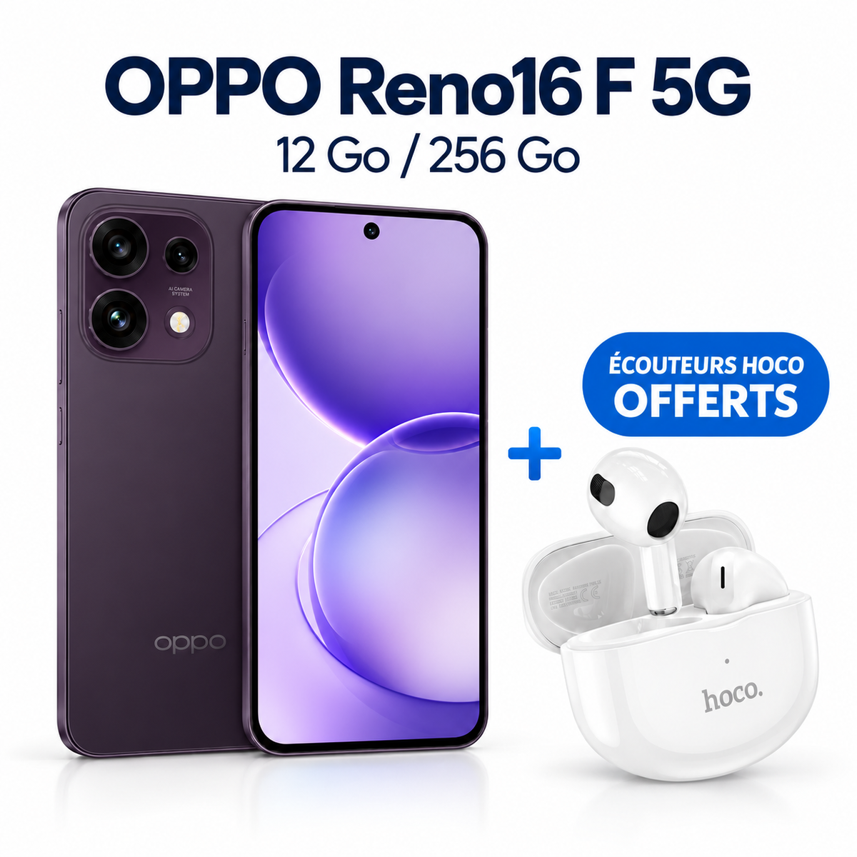 OPPO Reno16 F 5G –12 Go RAM, 256 Go – Twilight Violet