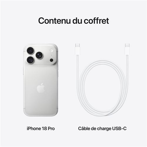 Apple iPhone 18 Pro 6,3" — 256 Go | Double SIM 5G | Argent Titanium