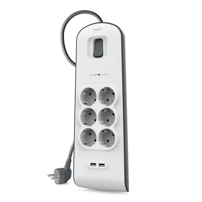 Multiprise Parafoudre Belkin BSV604VF2M-V2 – 6 prises + USB (2m) Hizem World