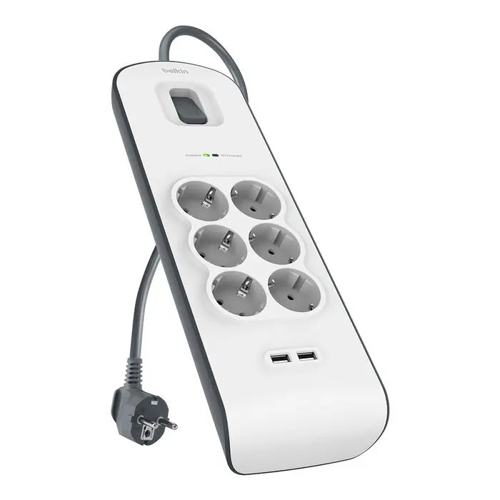 Multiprise Parafoudre Belkin BSV604VF2M-V2 – 6 prises + USB (2m) Hizem World
