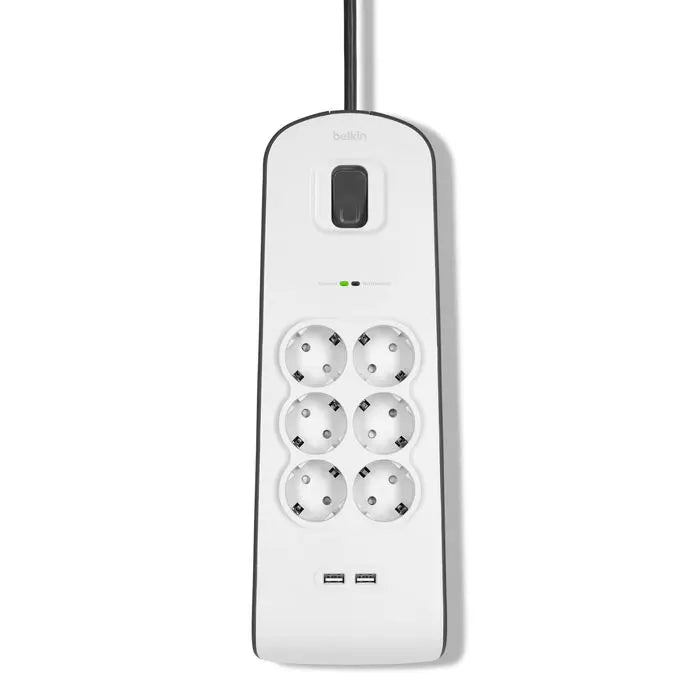 Multiprise Parafoudre Belkin BSV604VF2M-V2 – 6 prises + USB (2m) Hizem World