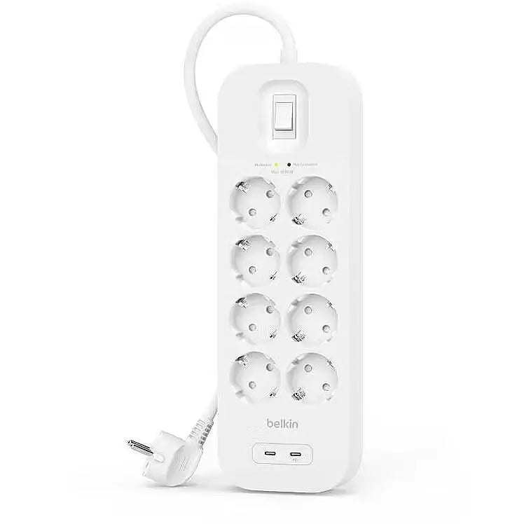 Multiprise Parafoudre Belkin SRB004VF2M – 8 prises + USB-C / USB-A (2m) Hizem World