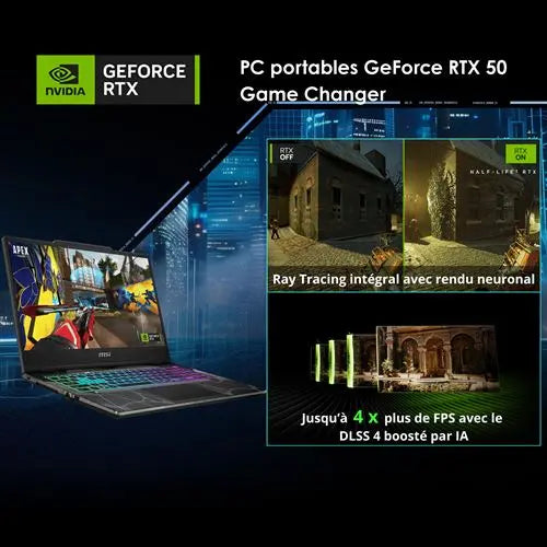 PC portable Gaming MSI Cyborg 15 B13WFKG-649FR 15,6"" Full HD 144 Hz Intel® Core™ i7 16 Go RAM 512 Go SSD Nvidia GeForce RTX 5060 Gris Hizem World