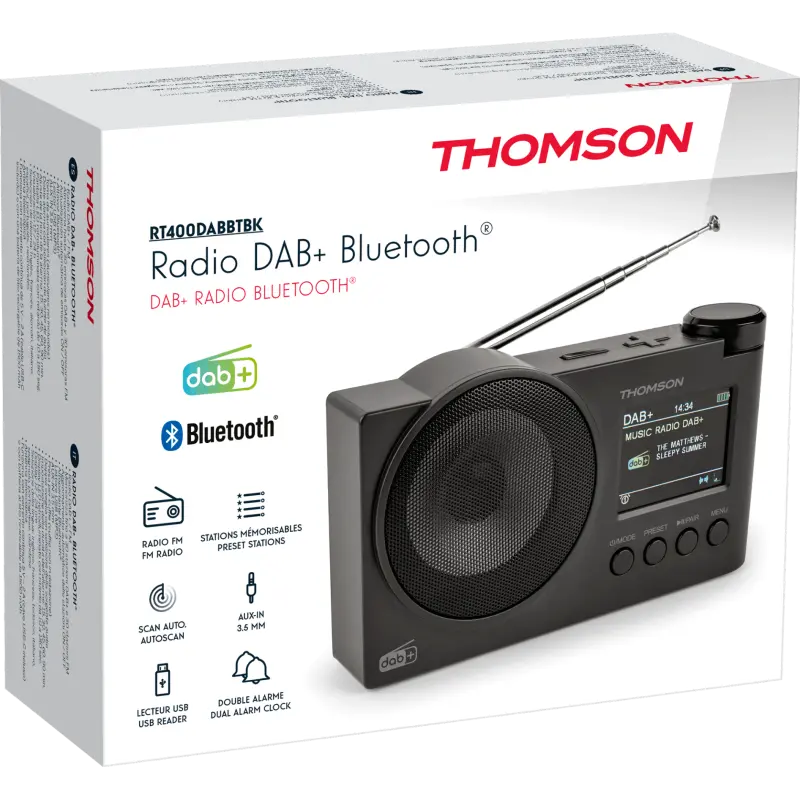 RADIO DAB+ BLUETOOTH THOMSON RT400DABBTBK – NOIR Hizem World
