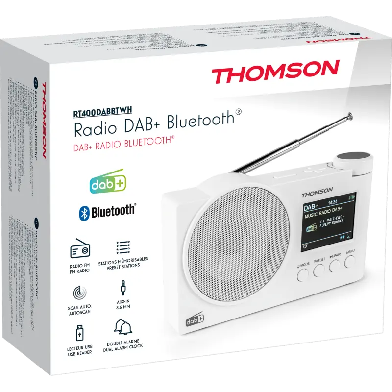 RADIO DAB+ BLUETOOTH THOMSON RT400DABBTBK –Blanc Hizem World