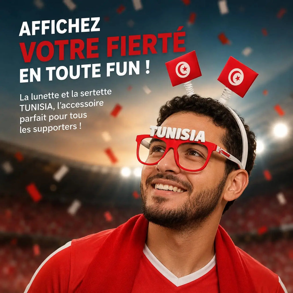 Lunettes Supporter Tunisie – Accessoire Fan Coupe du Monde 2026