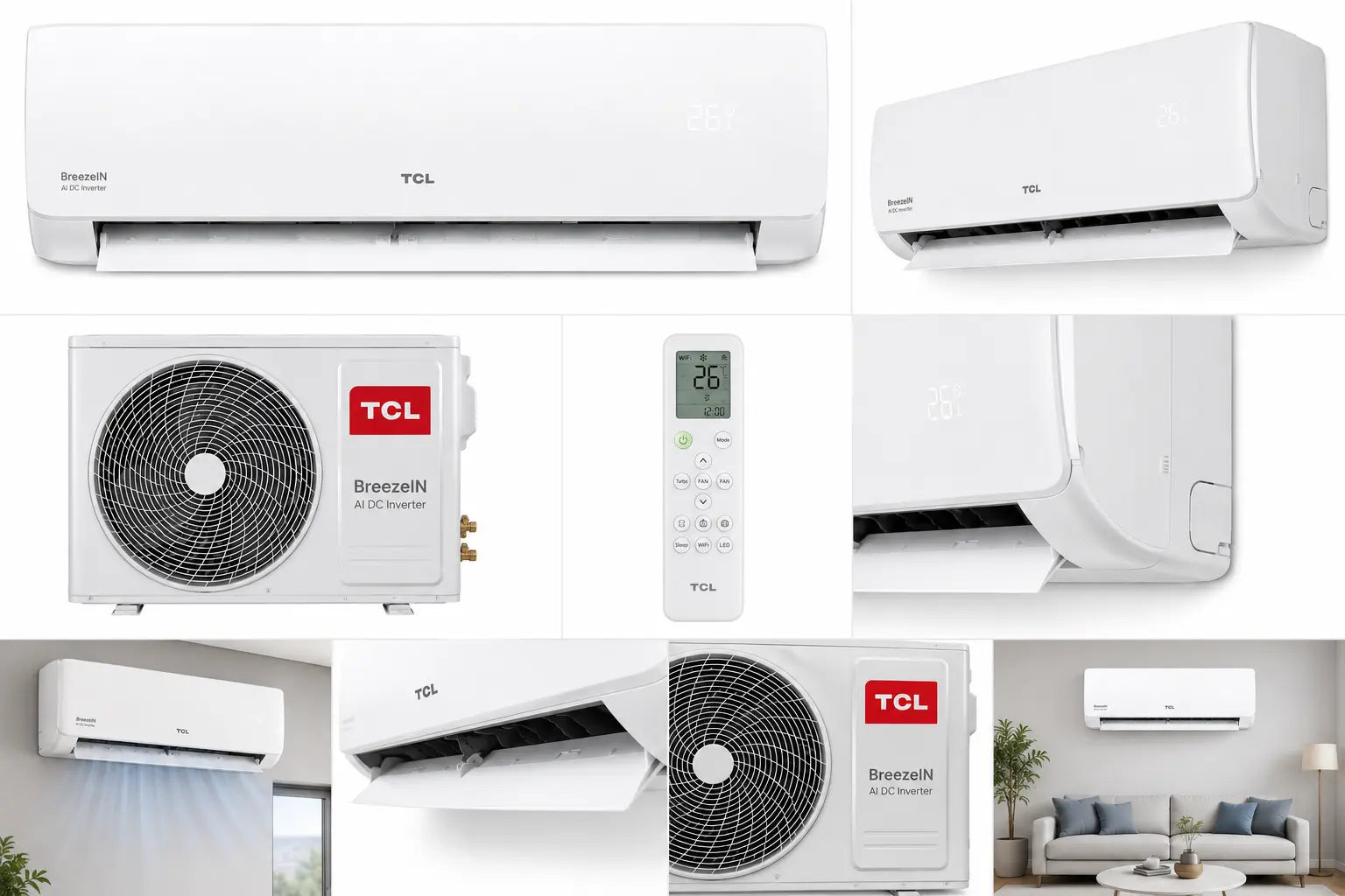 TCL BreezeIN 12000 BTU — AI Full DC Inverter | Wi-Fi Smart | Silencieux & Économique