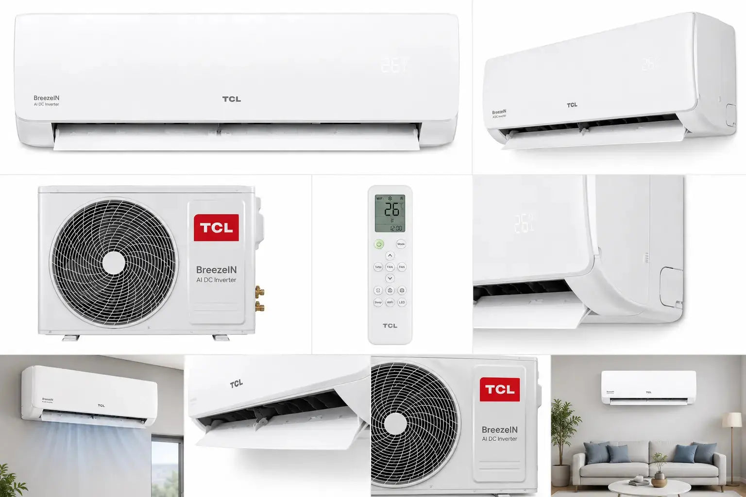 Climatiseur TCL BreezeIN AI Full DC Inverter 24000 BTU Wi-Fi Smart