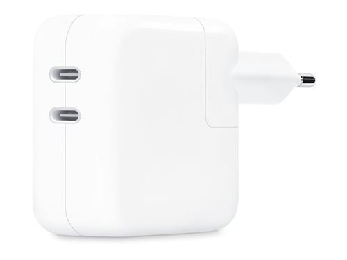 Adaptateur secteur Apple double USB-C 35 W Blanc – Hizem World Tunisie