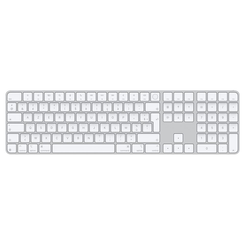Apple Magic Keyboard AZERTY avec Touch ID et pavé numérique Blanc – Hizem World Tunisie
