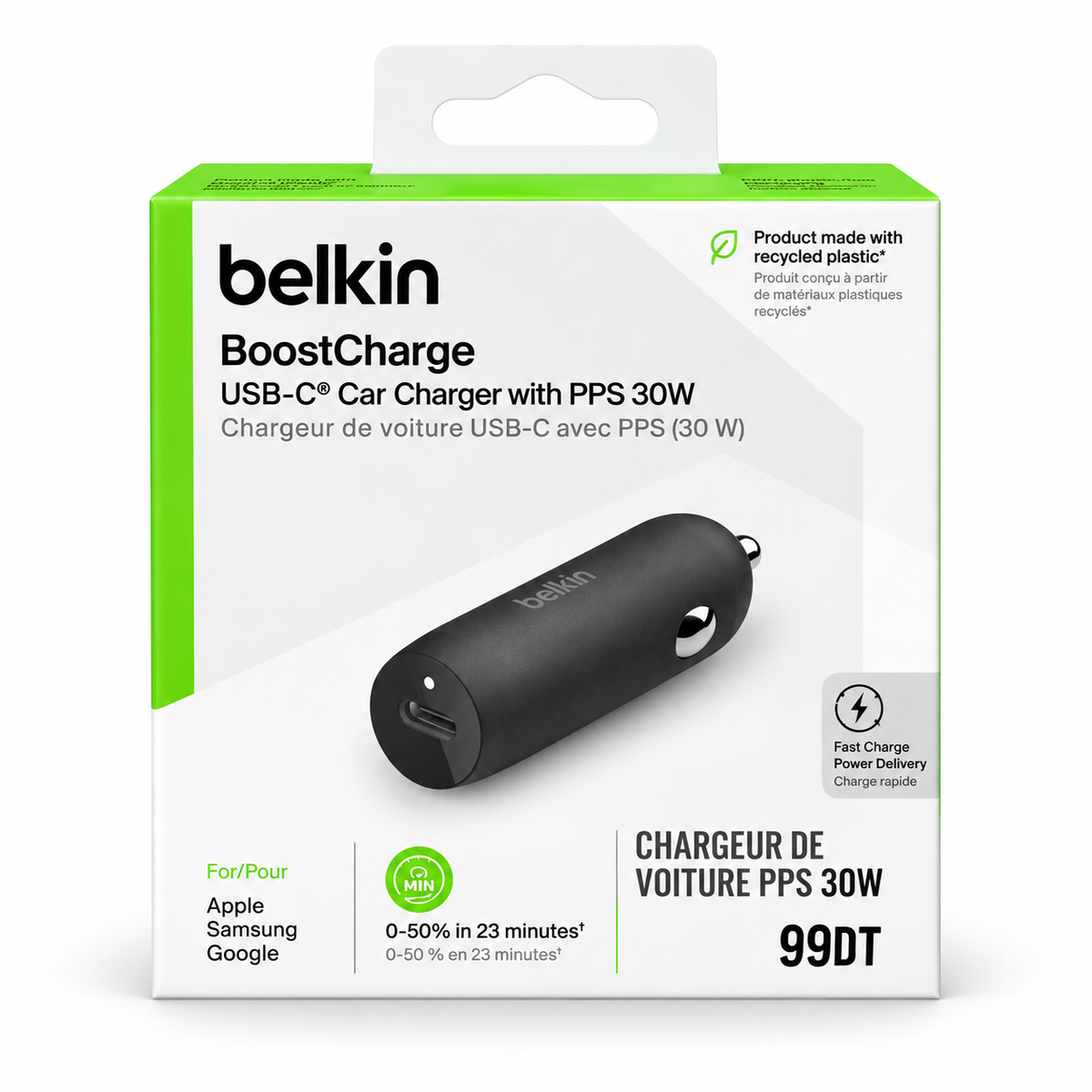 Belkin BoostCharge chargeur voiture USB-C PPS 30W