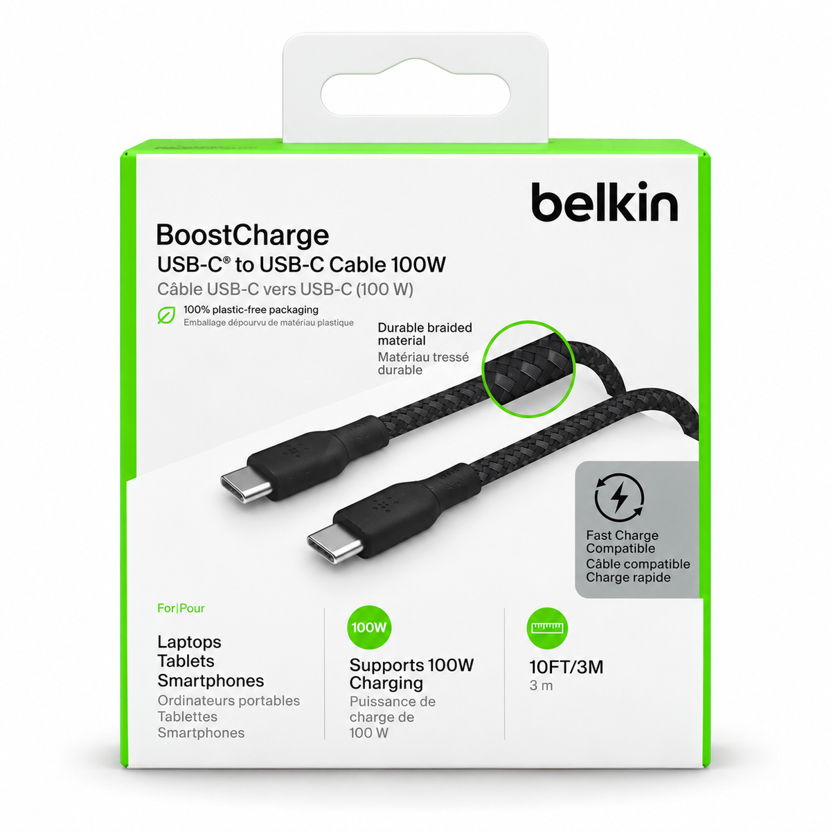 Belkin BoostCharge USB-C vers USB-C 100W 3m Noir