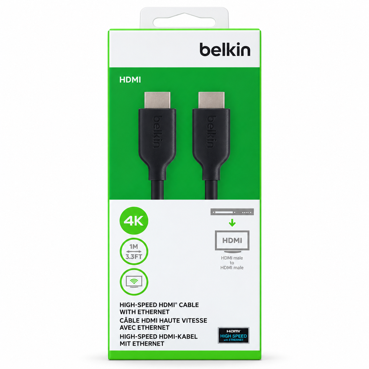 Câble Belkin HDMI High-Speed avec Ethernet 4K 1 m