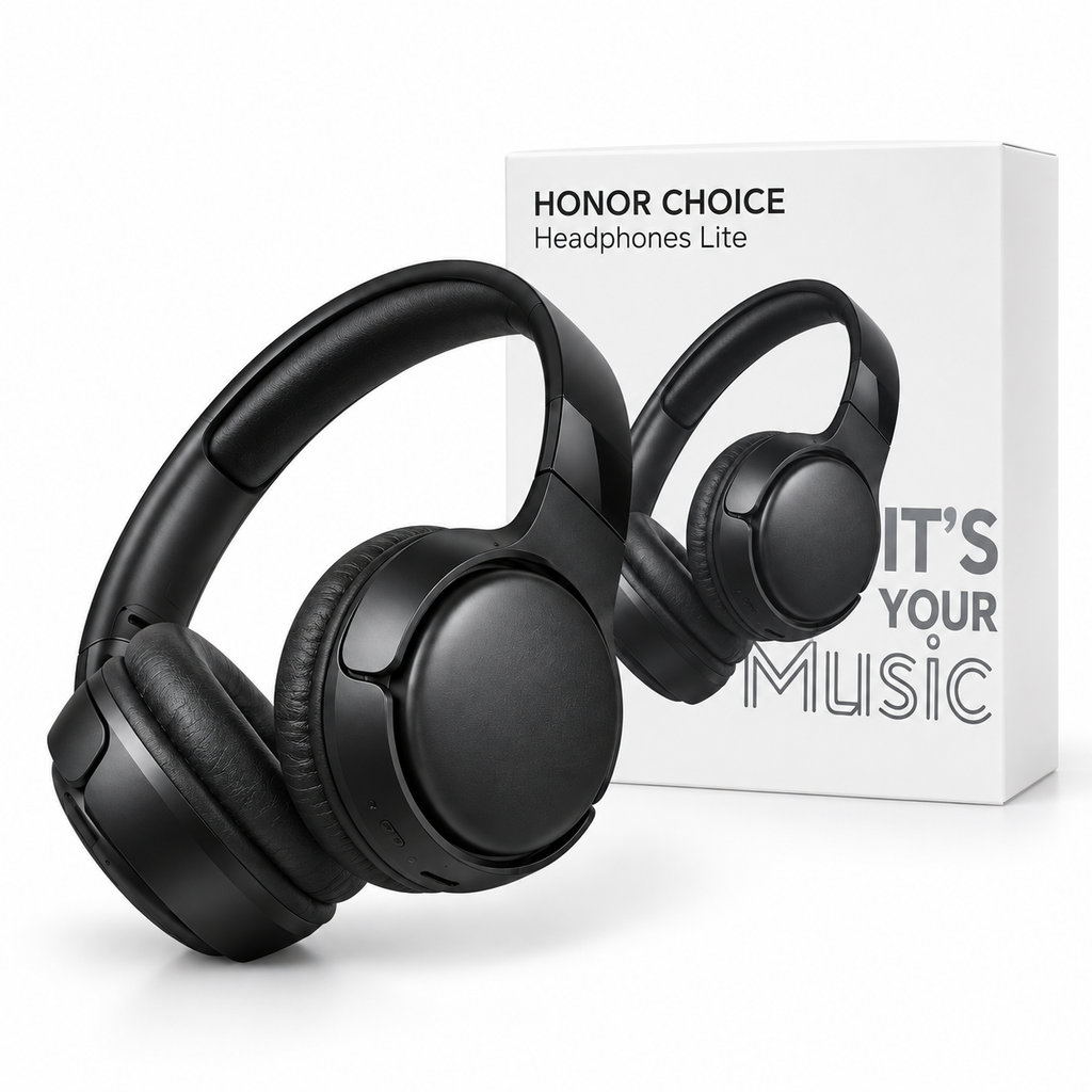 Casque Bluetooth HONOR CHOICE Headphones Lite noir 82 h – vue 2 – Hizem World Tunisie