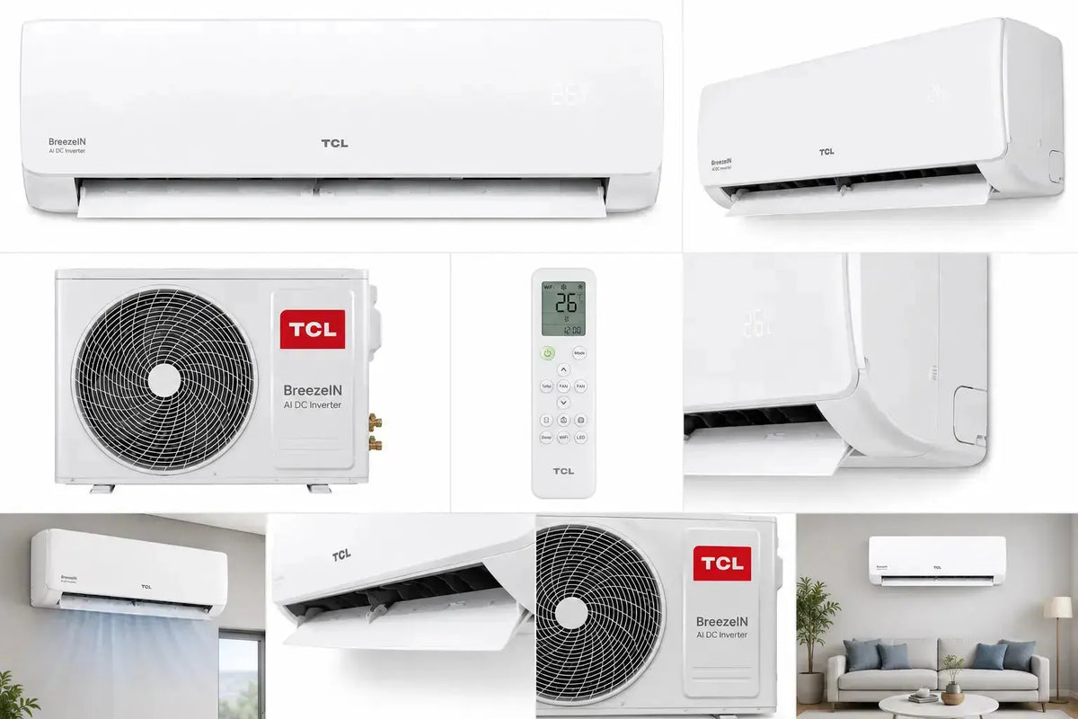Climatiseur TCL BreezeIN AI Full DC Inverter Wi-Fi Smart, visuel fonctionnalités – vue 2 – Hizem World Tunisie