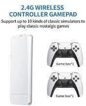 Console de jeu rétro sans fil M15 2.4G blanche - vue des manettes sans fil 2.4GHz