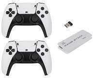 Console de jeu rétro sans fil M15 2.4G blanche - vue complète avec manettes et accessoires