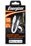 Energizer Lifetime Audio Stereo Cable Adapter Lightning vers jack 3,5 mm