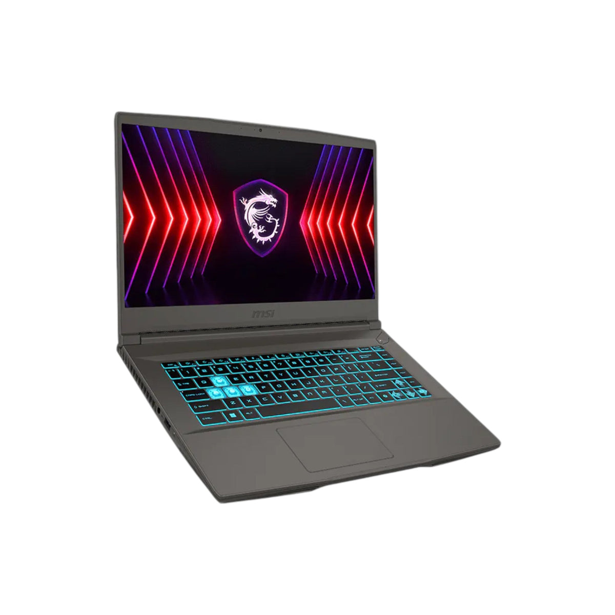 PC portable gamer Hizem World MSI Thin 15 gris avec clavier rétroéclairé bleu et écran 15,6 pouces 144Hz