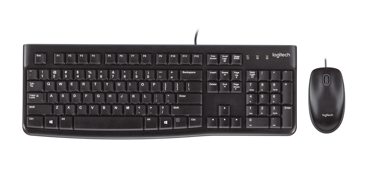 Pack clavier et souris Logitech MK120 noir – vue 1 (visuel fabricant, disposition des touches illustrative)