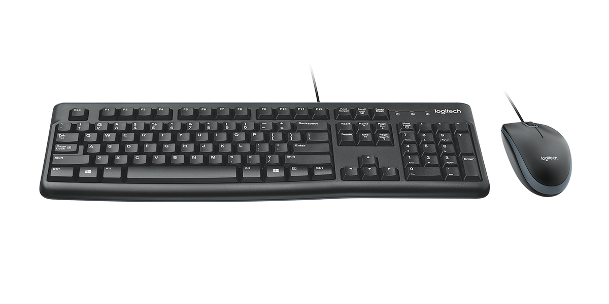 Pack clavier et souris Logitech MK120 noir – vue 2 (visuel fabricant, disposition des touches illustrative)