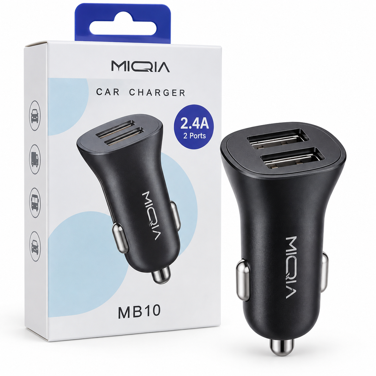 MIQIA MB10 chargeur voiture 2 ports USB 2.4A