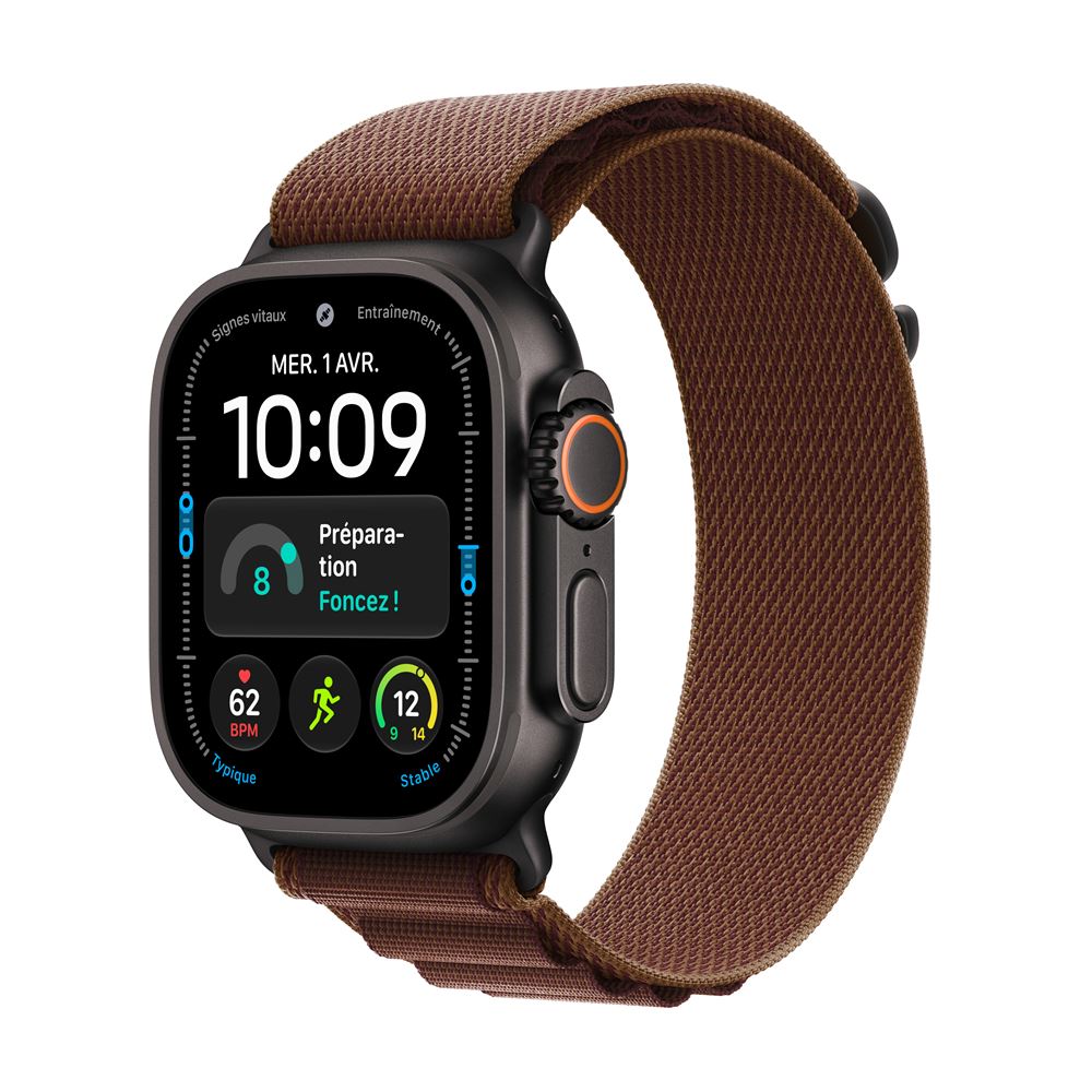 Apple Watch Ultra 4 GPS + Cellular 49 mm Boîtier en titane Noir avec Boucle Alpine Bordeaux - M