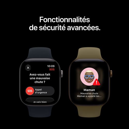 Apple Watch Series 12 GPS 46 mm Boîtier en aluminium Or clair avec Bracelet Sport Sable - S/M