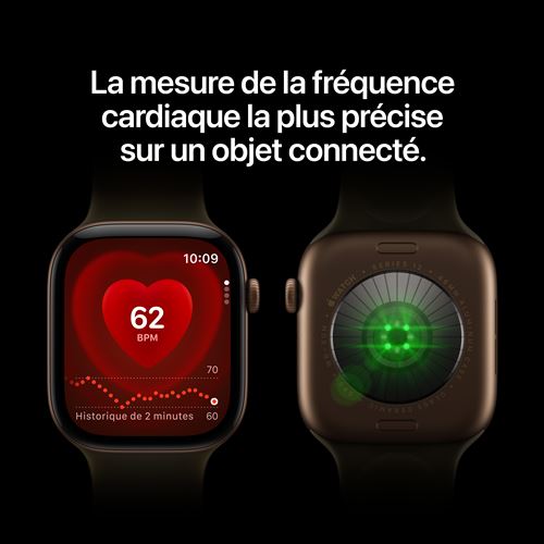 Apple Watch Series 12 GPS 46 mm Boîtier en aluminium Or clair avec Bracelet Sport Sable - S/M