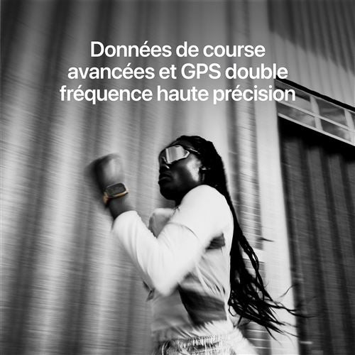 Apple Watch Ultra 4 GPS + Cellular 49 mm Boîtier en titane Noir avec Boucle Trail Bordeaux - S/M